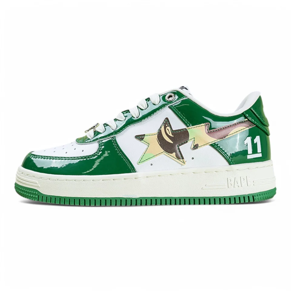 A BATHING APE BapeSta Dark Green Camo White