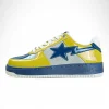 A BATHING APE BapeSta Nostalgic Blue Yellow Low Sneakers