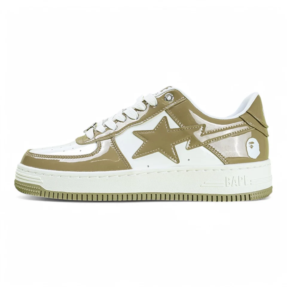 A BATHING APE BapeSta Patent Sneakers Brown