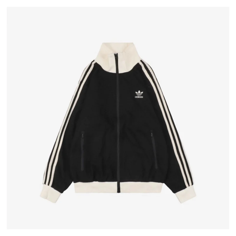 Adidas Trefoil Waffle Textured Jacket Black