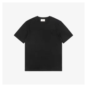 Ami Heart Logo Embossed T-Shirt Black