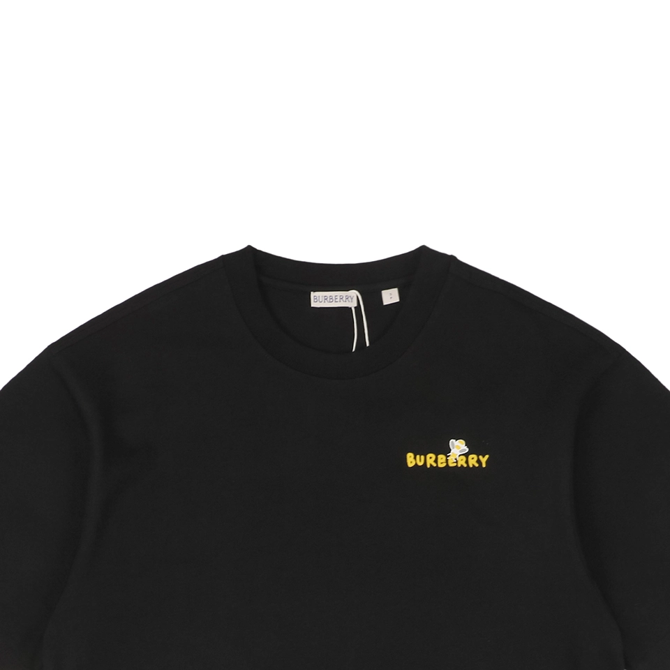 BBrry Cartoon Bee Flocked Print Short-Sleeve Shirt1.jpeg