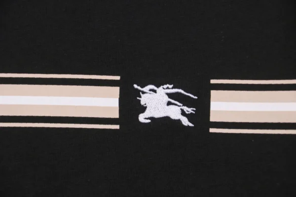 BBrry Horizontal Stripe Knight Logo Embroidery Short-Sleeve Shirt Black6.jpeg