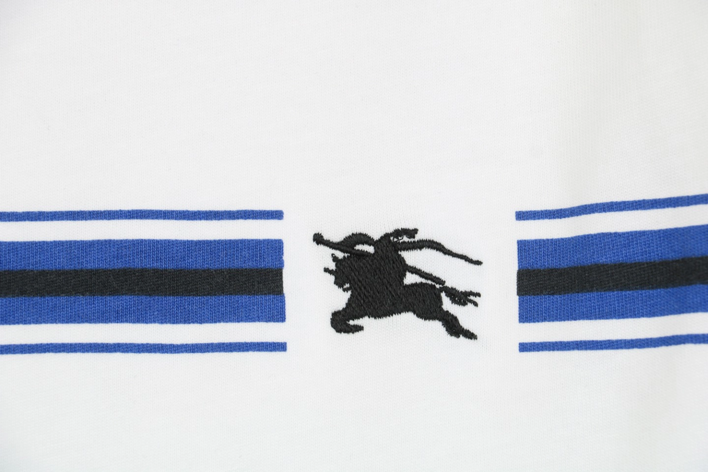 BBrry Horizontal Stripe Knight Logo Embroidery Short-Sleeve Shirt White2.jpeg