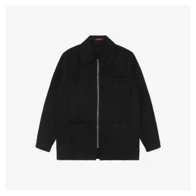 Back G Letter Heat-Applied Diamond Embellishment Cargo Jacket