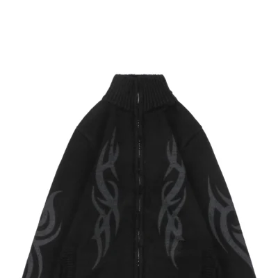 Balenciaga Flame Totem Distressed Destroyed Cardigan Jacket3.jpeg