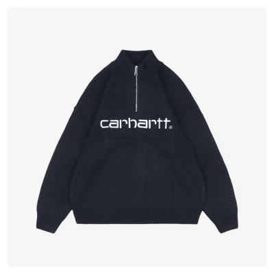 Carhartt Lettering Half-Zip Sweater Black