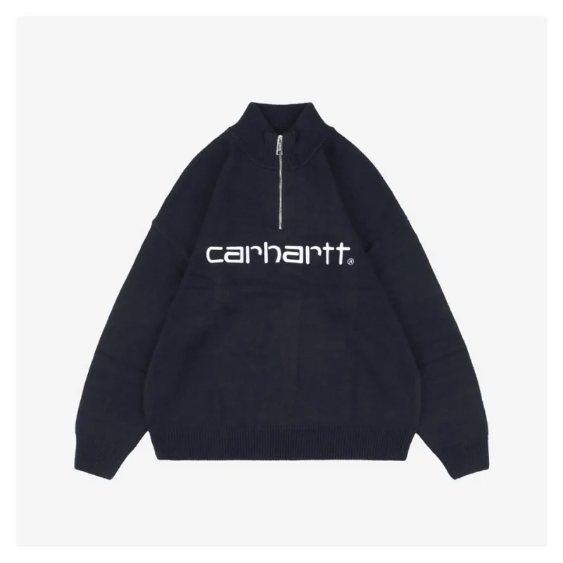 Carhartt Lettering Half-Zip Sweater Black
