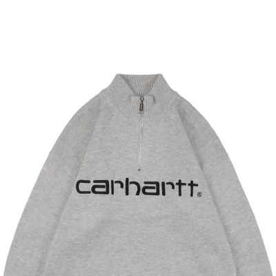 Carhartt Lettering Half-Zip Sweater Grey3.jpeg