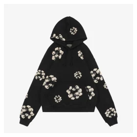 Denim Tears x CPFM Cotton Wreath Puff Print Hoodie Black
