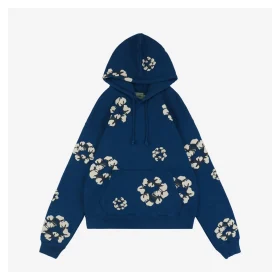 Denim Tears x CPFM Cotton Wreath Puff Print Hoodie Dark Blue
