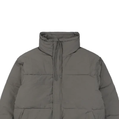 Essentials Double-Stitch Stand Collar Puffer Jacket Grey3.jpeg