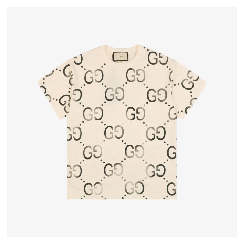 Gradient Double-G Print Short-Sleeve T-Shirt Beige