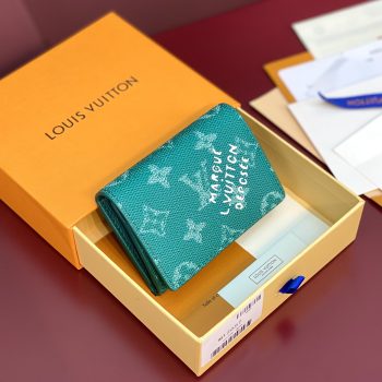 Louis Vuitton M12644 Envelope Business Card Holder Monogram Heritage coated canvas Greem