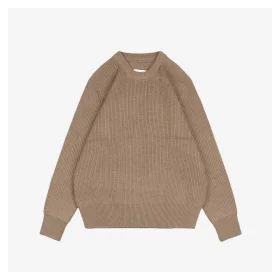 Maison Margiela Back Four-Stitch Detail Plain Sweater Khaki