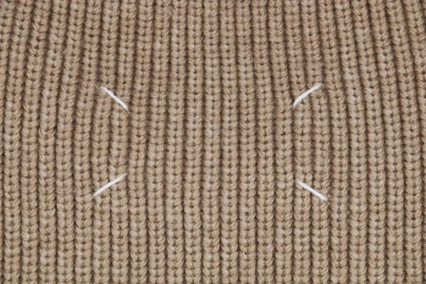 Maison Margiela Back Four-Stitch Detail Plain Crew Neck Sweater Khaki6.jpeg