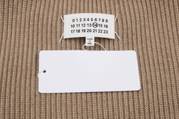 Maison Margiela Back Four-Stitch Detail Plain Crew Neck Sweater Khaki8.jpeg