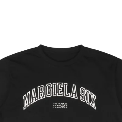 Maison Margiela Distressed Arc Letter Print Short-Sleeve T-Shirt Black1.jpeg