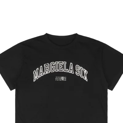 Maison Margiela Distressed Arc Letter Print Short-Sleeve T-Shirt Black2.jpeg