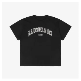 Maison Margiela Distressed Arc Letter Print T-Shirt Black