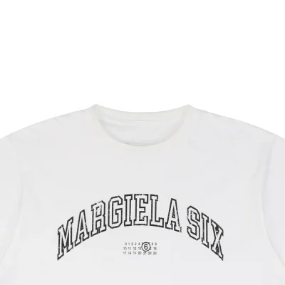 Maison Margiela Distressed Arc Letter Print Short-Sleeve T-Shirt White1.jpeg