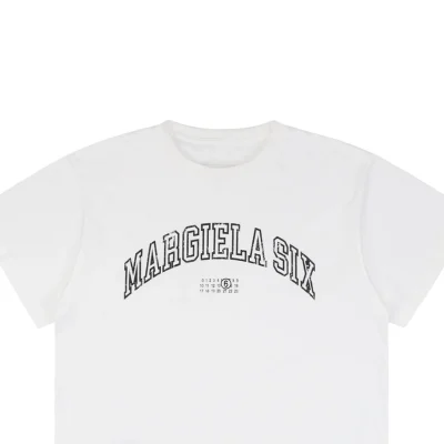 Maison Margiela Distressed Arc Letter Print Short-Sleeve T-Shirt White3.jpeg