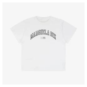 Maison Margiela Distressed Arc Letter Print T-Shirt White