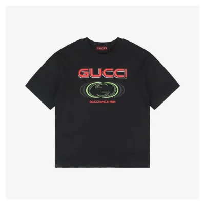 Multi-Element G Letter Print Short-Sleeve T-Shirt Black