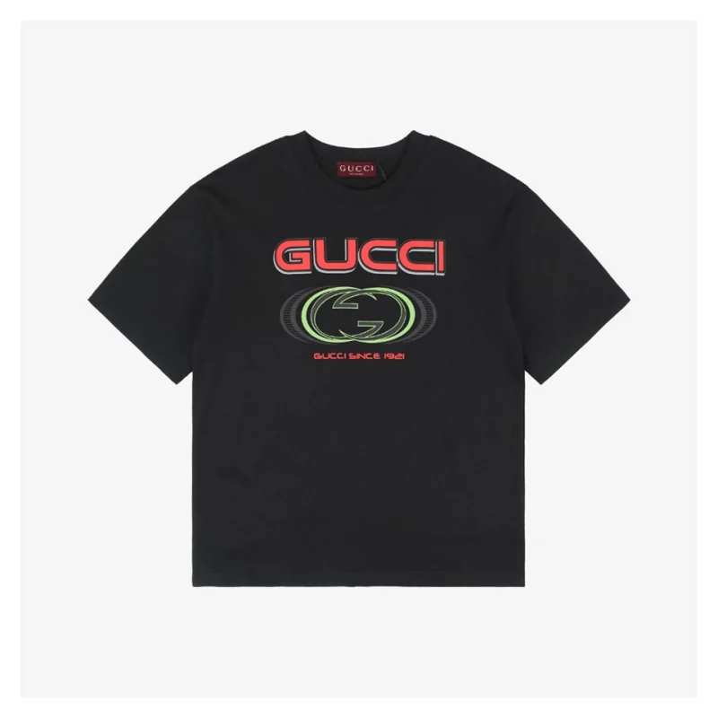 Multi-Element G Letter Print Short-Sleeve T-Shirt Black