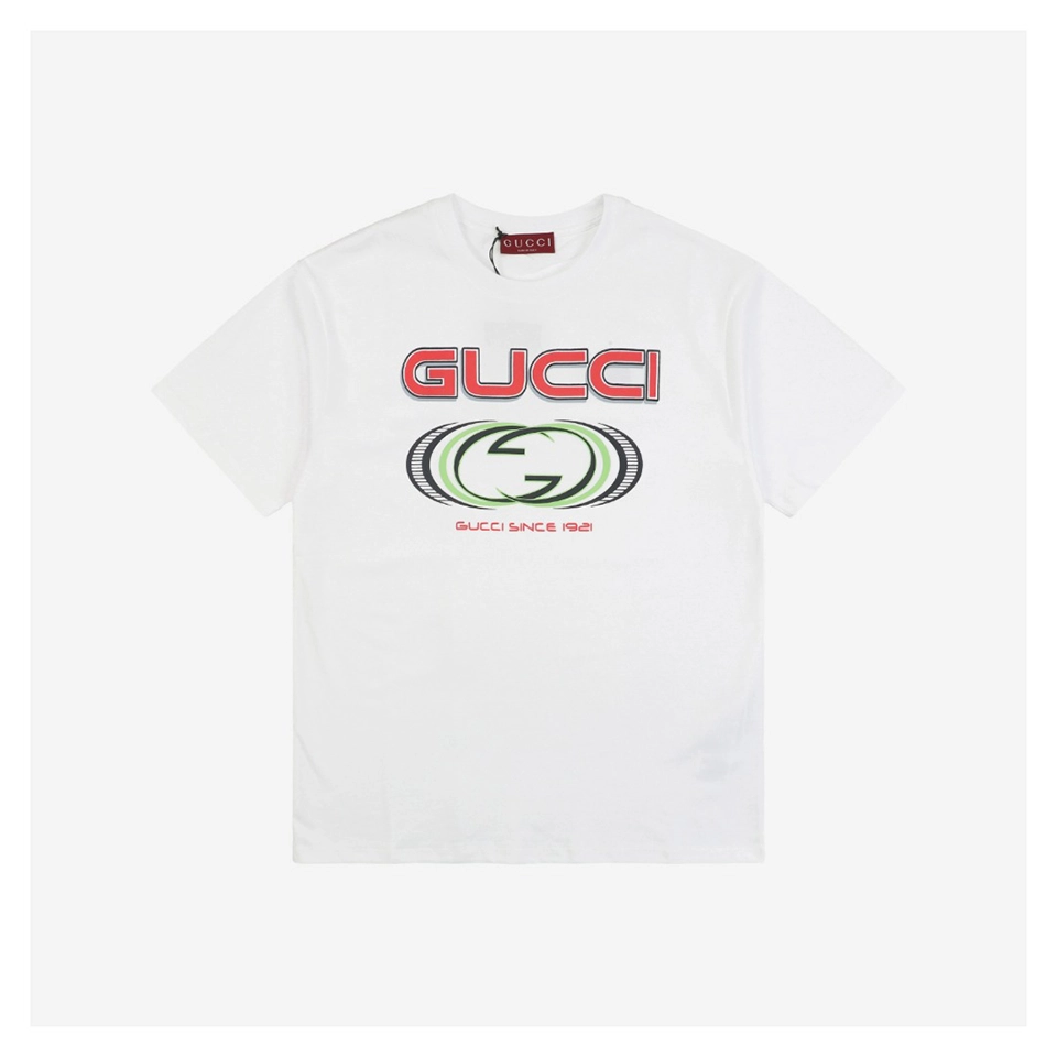 Multi-Element G Letter Print Short-Sleeve T-Shirt White