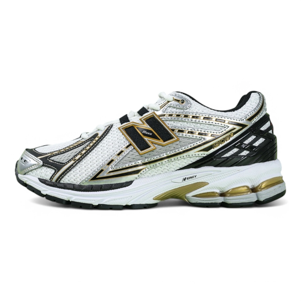 New Balance White Rain Cloud Metallic Gold