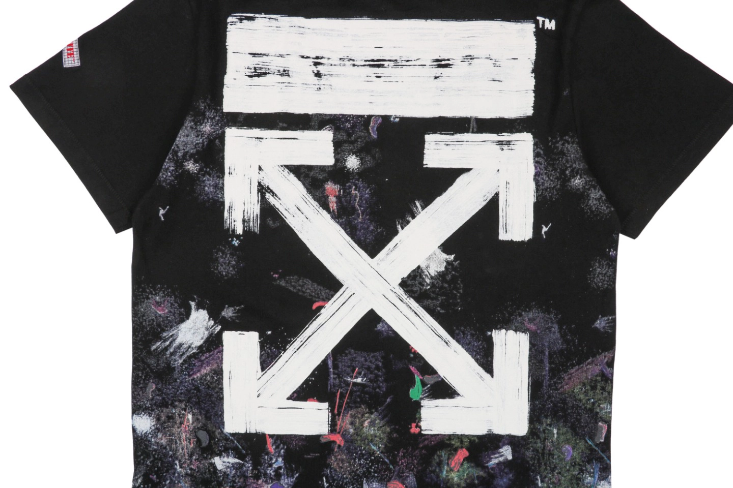 OFF-WHITE CO Virgil “Starry Fireworks” Paint-Splatter Arrows Print Short-Sleeve T-Shirt1.jpg