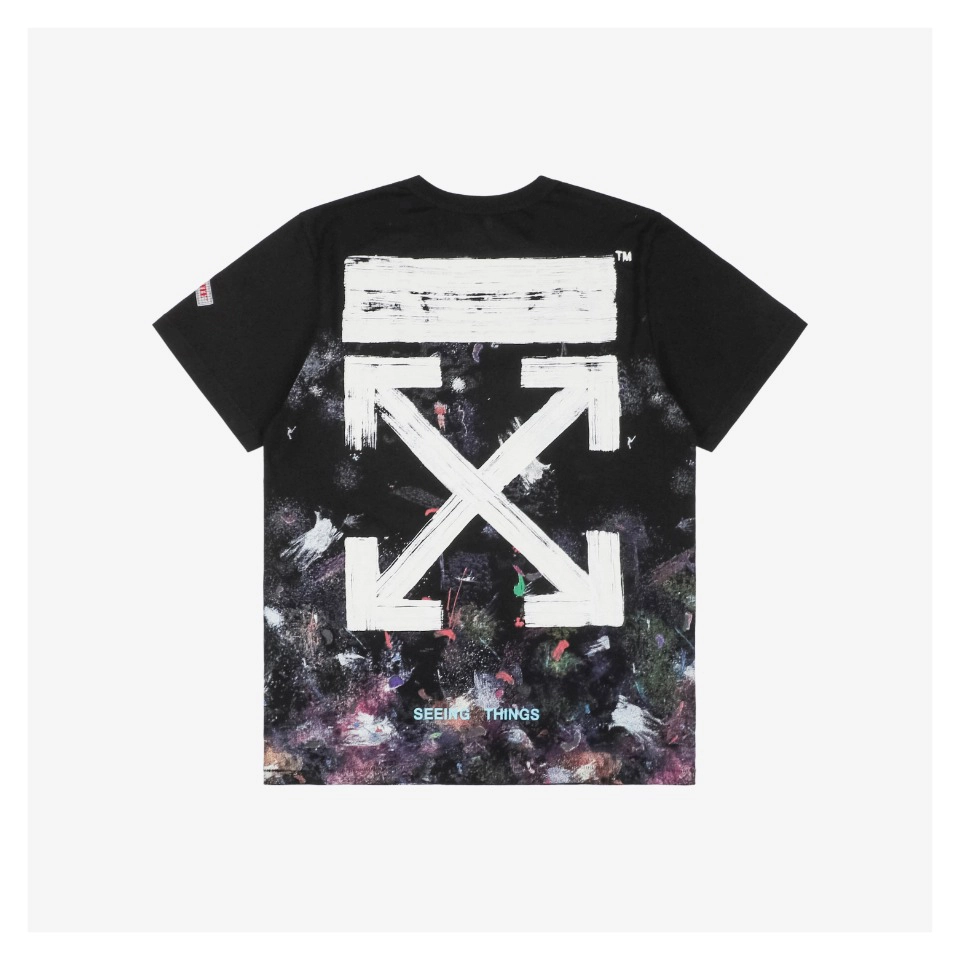 OFF-WHITE CO Virgil “Starry Fireworks” Paint-Splatter Arrows Print Short-Sleeve T-Shirt9.jpeg