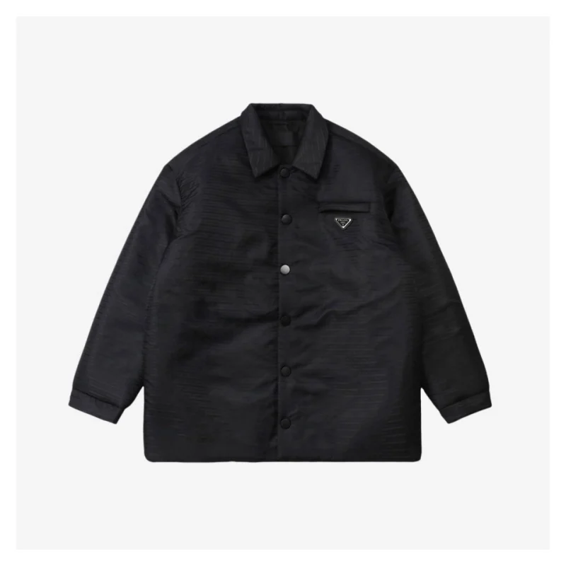 PD Triangle Logo Jacquard Cotton Puffer Jacket