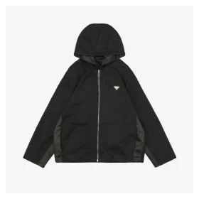 PD Triangle Logo Patchwork Zip-Up Hooded Jacket