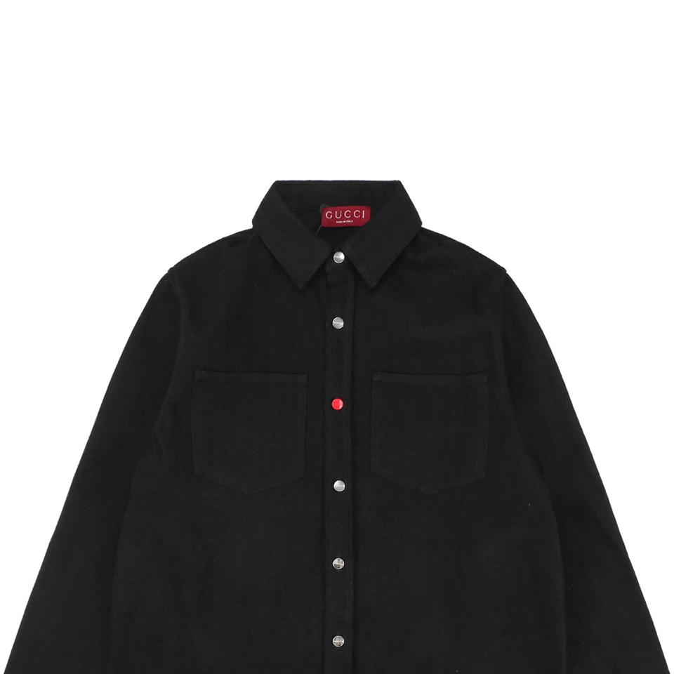 Red Button G Letter Rhinestone-Embellished Long-Sleeve Shirt1.jpeg