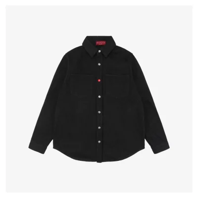 Red Button G Letter Rhinestone-Embellished Long-Sleeve Shirt