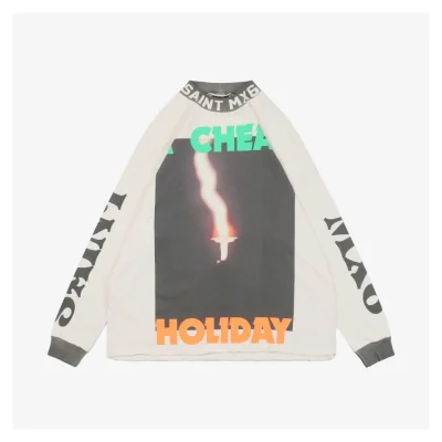 Saint Michael Burning Jesus Print Long-Sleeve Shirt