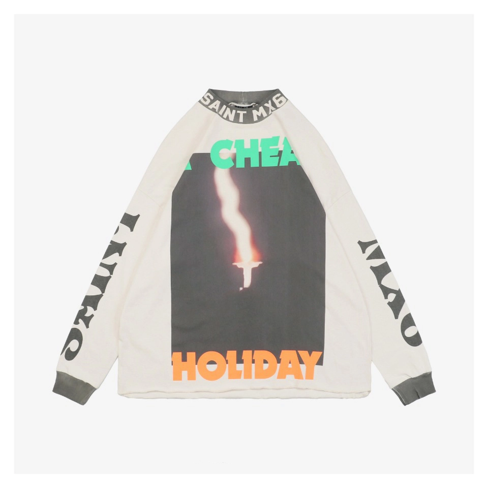 Saint Michael Burning Jesus Print Long-Sleeve Shirt