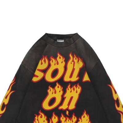 Saint Michael Flame Large Letter Print Long-Sleeve Shirt2.jpeg