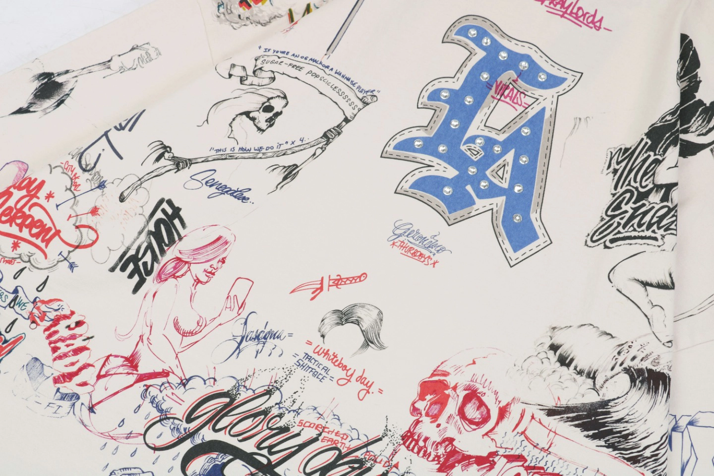 Saint Michael LA Diamond All-Over Graffiti Print Long-Sleeve Shirt1.jpeg