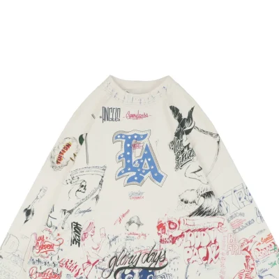 Saint Michael LA Diamond All-Over Graffiti Print Long-Sleeve Shirt3.jpeg