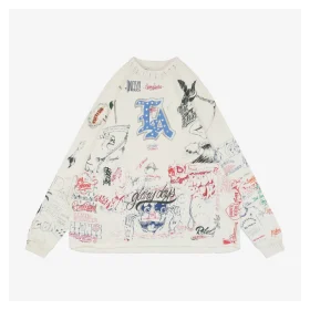 Saint Michael LA Diamond All-Over Graffiti Print Shirt