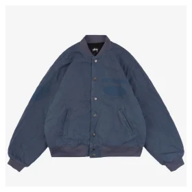 Stussy Blurred Graffiti Letter Print Jacket Blue