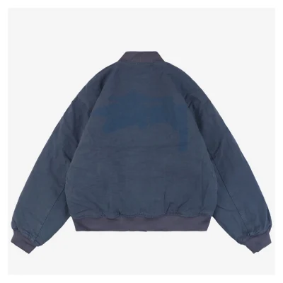 Stussy Blurred Graffiti Letter Print Jacket Blue3.jpeg