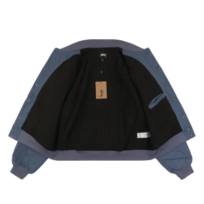 Stussy Blurred Graffiti Letter Print Jacket Blue7.jpeg