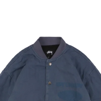 Stussy Blurred Graffiti Letter Print Jacket Blue8.jpeg