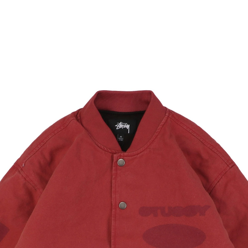 Stussy Blurred Graffiti Letter Print Jacket Red1.jpeg