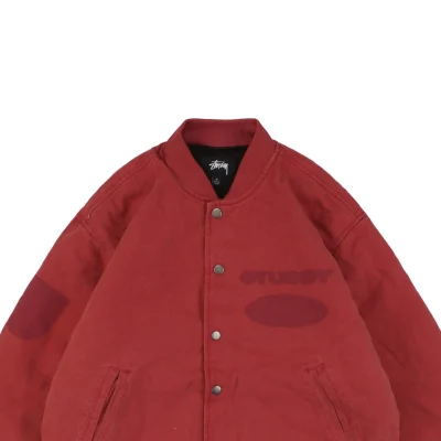 Stussy Blurred Graffiti Letter Print Jacket Red3.jpeg