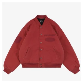 Stussy Blurred Graffiti Letter Print Jacket Red